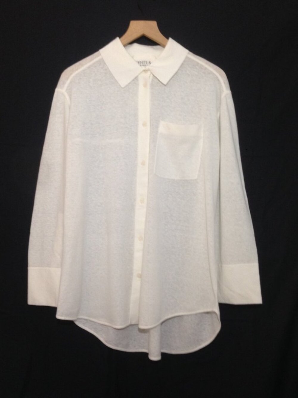 White + Warren Button Sweater Sample - Small - NWOT